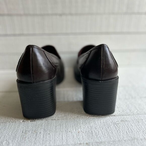 Mudd Kapfer Brown Leather Chunky Heeled Y2K Loafers size 8 - Picture 4 of 10